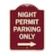 Signmission Night Permit Parking W/ Right Arrow Heavy-Gauge Aluminum Sign, 24" x 18", BU-1824-23856 A-DES-BU-1824-23856 - alternate 1